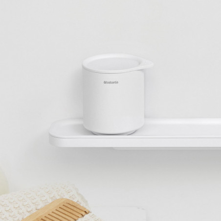 Кутия за аксесоари за баня Brabantia MindSet Mineral 1005687, Противоплъзгаща основа, Минерално покритие, Бял