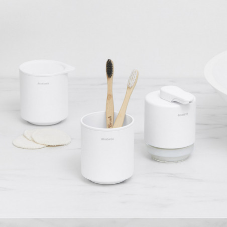 Кутия за аксесоари за баня Brabantia MindSet Mineral 1005687, Противоплъзгаща основа, Минерално покритие, Бял