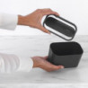 Кошче за отпадъци за баня Brabantia MindSet 1005688, Минерално покритие, Люлеещ се капак, Тъмносив