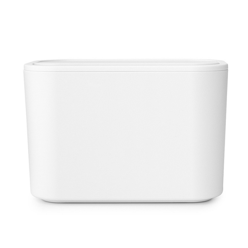 Кошче за отпадъци за баня Brabantia MindSet 1005689, Минерално покритие, Люлеещ се капак, Бял