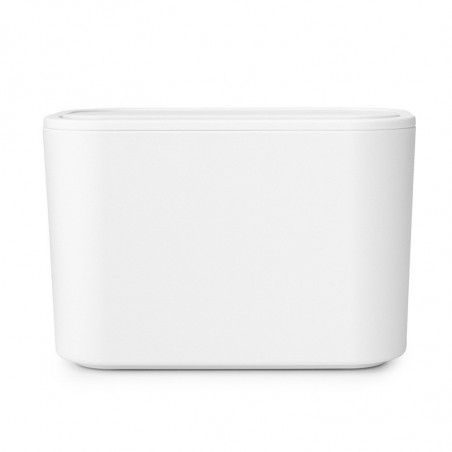 Кошче за отпадъци за баня Brabantia MindSet 1005689, Минерално покритие, Люлеещ се капак, Бял