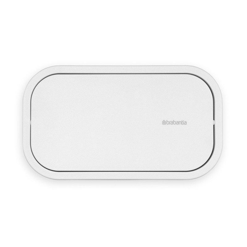 Кошче за отпадъци за баня Brabantia MindSet 1005689, Минерално покритие, Люлеещ се капак, Бял