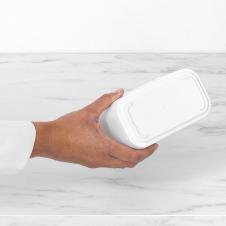 Кошче за отпадъци за баня Brabantia MindSet 1005689, Минерално покритие, Люлеещ се капак, Бял