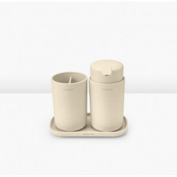 Комплект аксесоари за баня Brabantia ReNew 1006266, 3 части, 250 мл, Устойчиви на корозия, Бежов