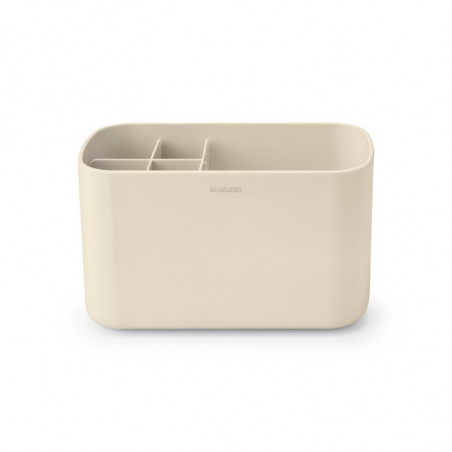 Кутия за аксесоари за баня Brabantia ReNew 1006270, Устойчива на корозия, Вътрешен разделител, Противоплъзгаща основа, Бежов