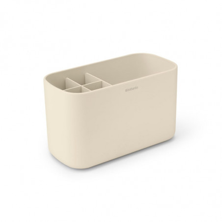Кутия за аксесоари за баня Brabantia ReNew 1006270, Устойчива на корозия, Вътрешен разделител, Противоплъзгаща основа, Бежов