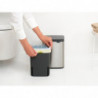 Кош за боклук Brabantia Bo Small 1006625, 4 л, Плавно и безшумно отваряне, Противоплъзгаща основа, Устойчив на пръстови отпечатъци, Инокс/Мат
