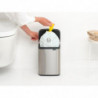 Кош за боклук Brabantia Bo Small 1006625, 4 л, Плавно и безшумно отваряне, Противоплъзгаща основа, Устойчив на пръстови отпечатъци, Инокс/Мат