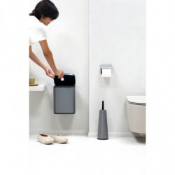 Кош за боклук Brabantia Bo Small 1006628, 7 л, Плавно и безшумно отваряне, Противоплъзгаща основа, Сив