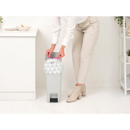 Кош за боклук с педал Brabantia StepUp 1008476, 10 л, Екологични материали, Голям отвор, Светлосив