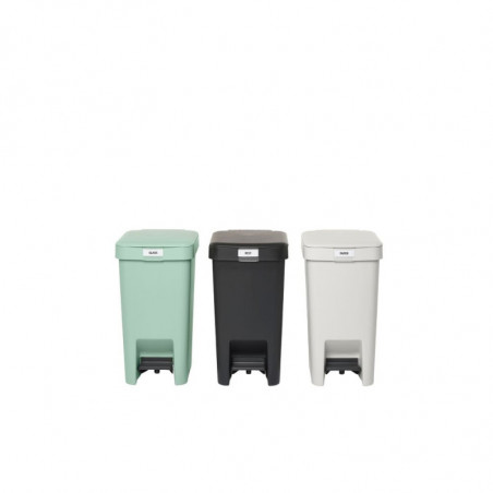Кош за боклук с педал Brabantia StepUp 1008476, 10 л, Екологични материали, Голям отвор, Светлосив