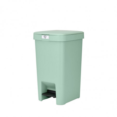 Кош за боклук с педал Brabantia StepUp 1008481, 16 л, Екологични материали, Голям отвор, Светлозелен