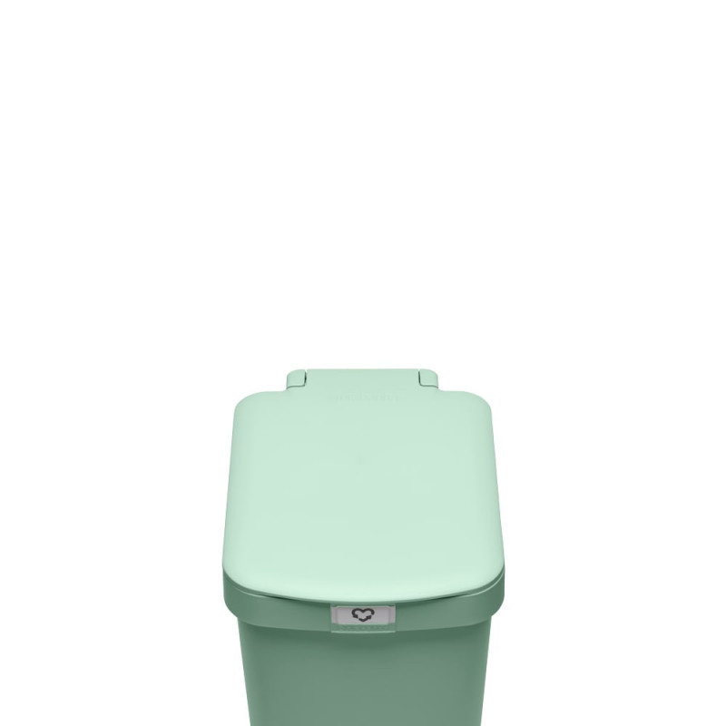 Кош за боклук с педал Brabantia StepUp 1008481, 16 л, Екологични материали, Голям отвор, Светлозелен