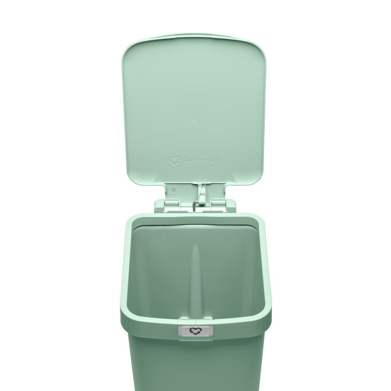 Кош за боклук с педал Brabantia StepUp 1008481, 16 л, Екологични материали, Голям отвор, Светлозелен