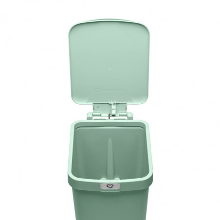 Кош за боклук с педал Brabantia StepUp 1008481, 16 л, Екологични материали, Голям отвор, Светлозелен