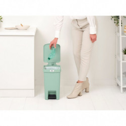 Кош за боклук с педал Brabantia StepUp 1008481, 16 л, Екологични материали, Голям отвор, Светлозелен