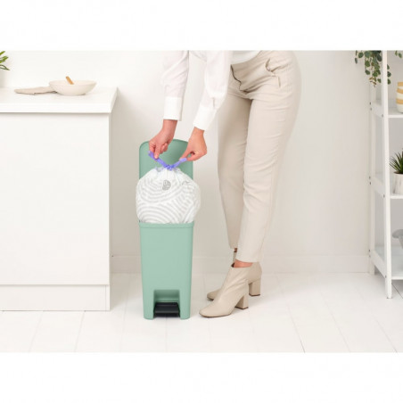 Кош за боклук с педал Brabantia StepUp 1008481, 16 л, Екологични материали, Голям отвор, Светлозелен