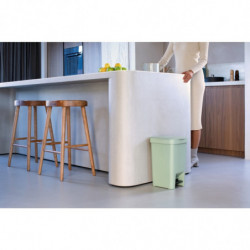 Кош за боклук с педал Brabantia StepUp 1008481, 16 л, Екологични материали, Голям отвор, Светлозелен