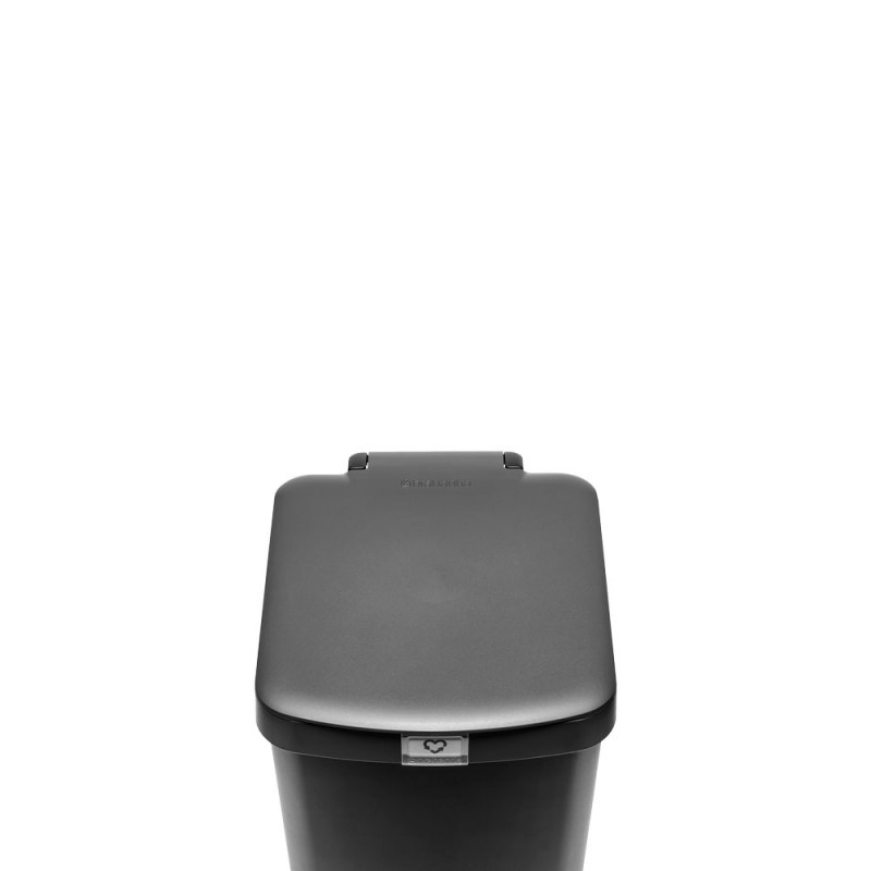Кош за боклук с педал Brabantia StepUp 1008482, 25 л, Екологични материали, Голям отвор, Тъмносив