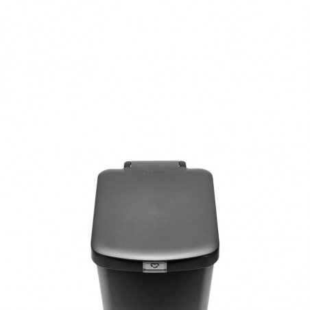 Кош за боклук с педал Brabantia StepUp 1008482, 25 л, Екологични материали, Голям отвор, Тъмносив