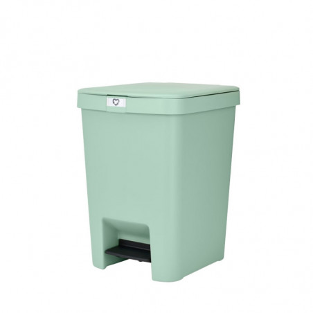 Кош за боклук с педал Brabantia StepUp 1008484, 25 л, Екологични материали, Голям отвор, Светлозелен