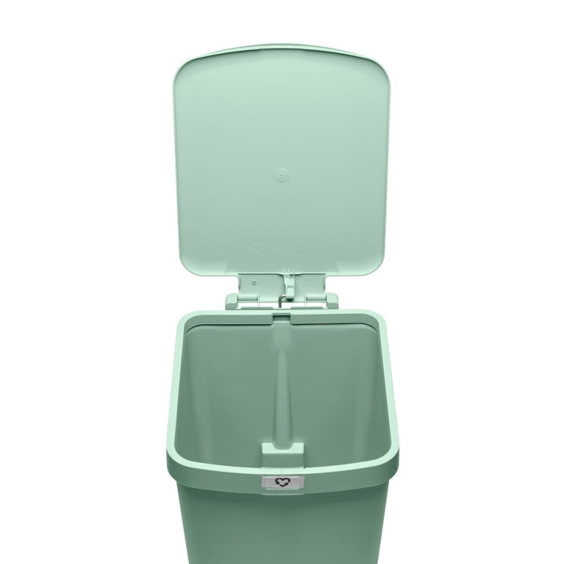 Кош за боклук с педал Brabantia StepUp 1008484, 25 л, Екологични материали, Голям отвор, Светлозелен