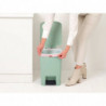 Кош за боклук с педал Brabantia StepUp 1008484, 25 л, Екологични материали, Голям отвор, Светлозелен