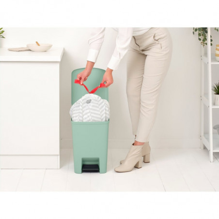 Кош за боклук с педал Brabantia StepUp 1008484, 25 л, Екологични материали, Голям отвор, Светлозелен