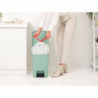 Кош за боклук с педал Brabantia StepUp 1008484, 25 л, Екологични материали, Голям отвор, Светлозелен