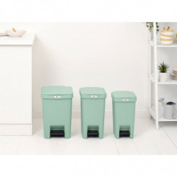Кош за боклук с педал Brabantia StepUp 1008484, 25 л, Екологични материали, Голям отвор, Светлозелен