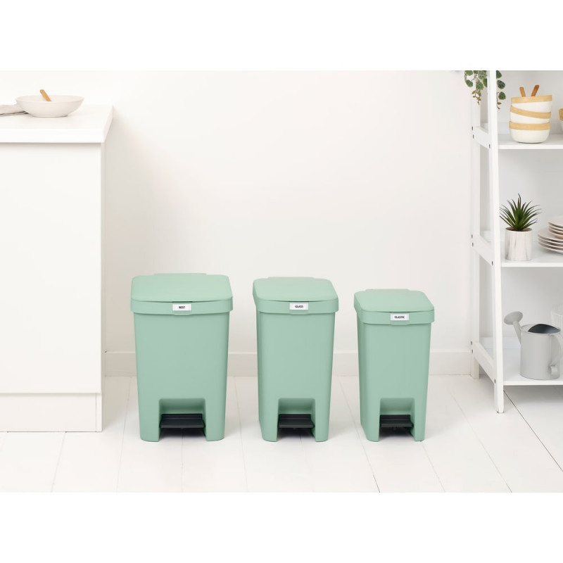 Кош за боклук с педал Brabantia StepUp 1008484, 25 л, Екологични материали, Голям отвор, Светлозелен