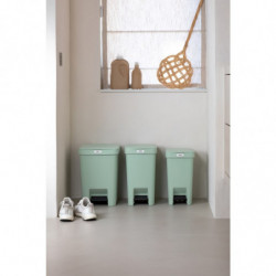 Кош за боклук с педал Brabantia StepUp 1008484, 25 л, Екологични материали, Голям отвор, Светлозелен