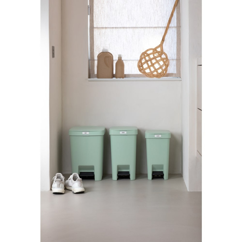 Кош за боклук с педал Brabantia StepUp 1008484, 25 л, Екологични материали, Голям отвор, Светлозелен