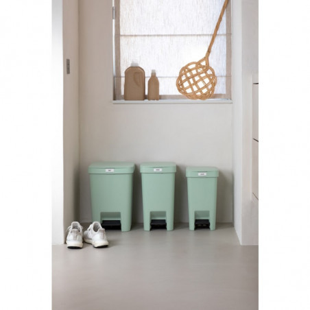 Кош за боклук с педал Brabantia StepUp 1008484, 25 л, Екологични материали, Голям отвор, Светлозелен
