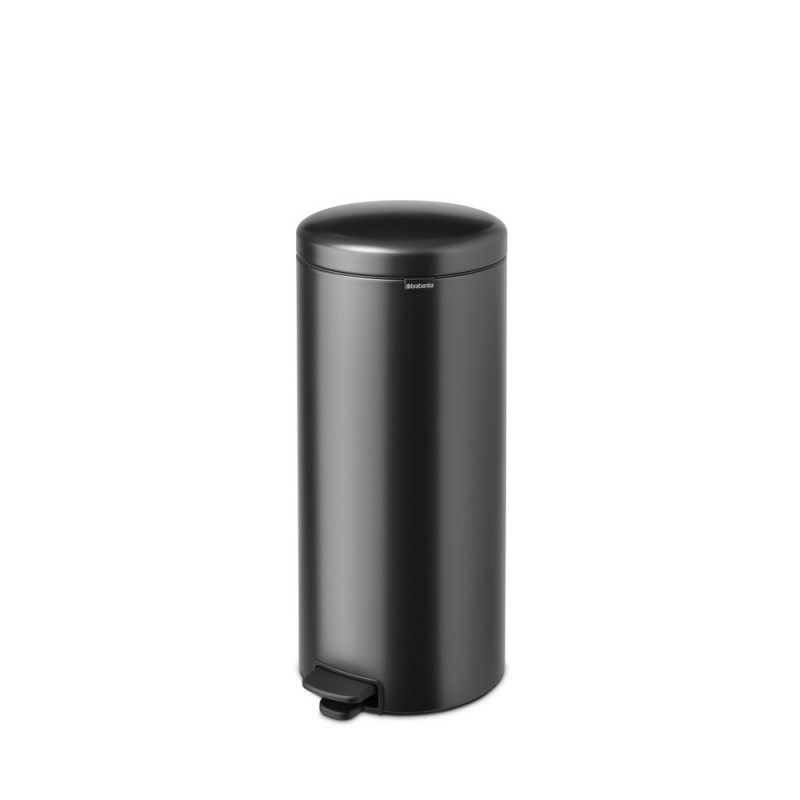 Кош за боклук с педал Brabantia NewIcon 1008850, 30 л, Плавно затваряне, Противоплъзгаща основа, Тъмносив