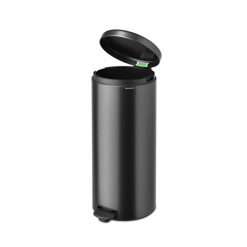 Кош за боклук с педал Brabantia NewIcon 1008850, 30 л, Плавно затваряне, Противоплъзгаща основа, Тъмносив