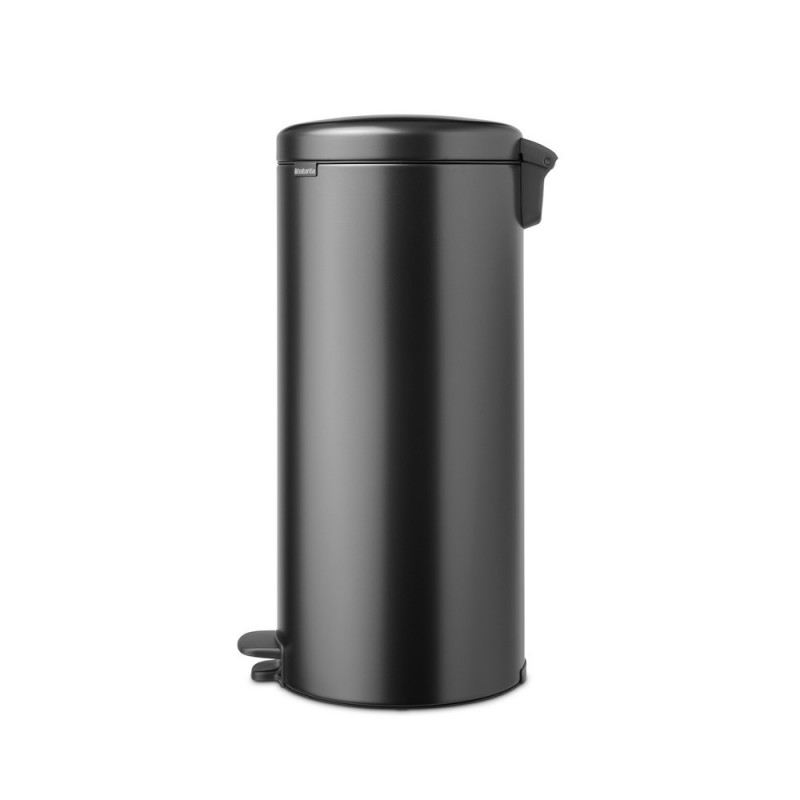 Кош за боклук с педал Brabantia NewIcon 1008850, 30 л, Плавно затваряне, Противоплъзгаща основа, Тъмносив