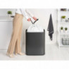 Кош за боклук Brabantia Bo Touch 1008858, 60 л, Плавно и безшумно отваряне, Голям отвор, Сив