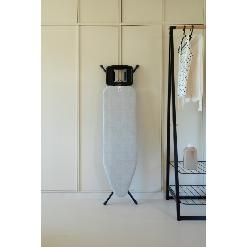 Маса за гладене Brabantia B 1008893, 124x38 см, 7 позиции за регулиране, Голяма поставка за ютия, Светлосив