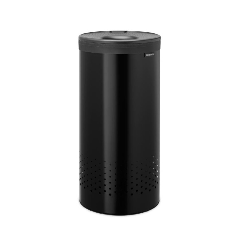 Кош за пране Brabantia 1008916, 35 л, Пластмасов капак, Пълнене без отваряне, Вентилационни отвори, Черен