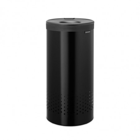Кош за пране Brabantia 1008916, 35 л, Пластмасов капак, Пълнене без отваряне, Вентилационни отвори, Черен