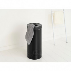 Кош за пране Brabantia 1008916, 35 л, Пластмасов капак, Пълнене без отваряне, Вентилационни отвори, Черен
