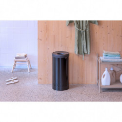 Кош за пране Brabantia 1008916, 35 л, Пластмасов капак, Пълнене без отваряне, Вентилационни отвори, Черен