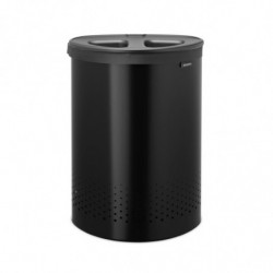 Кош за пране Brabantia Selector 1008917, 55 л, 2 отделения, Вентилационни отвори, Пълнене без отваряне, Черен