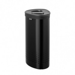 Кош за пране Brabantia Selector 1008917, 55 л, 2 отделения, Вентилационни отвори, Пълнене без отваряне, Черен