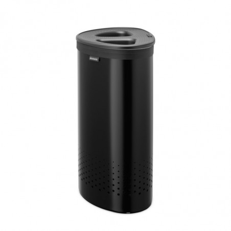 Кош за пране Brabantia Selector 1008917, 55 л, 2 отделения, Вентилационни отвори, Пълнене без отваряне, Черен