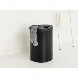 Кош за пране Brabantia Selector 1008917, 55 л, 2 отделения, Вентилационни отвори, Пълнене без отваряне, Черен