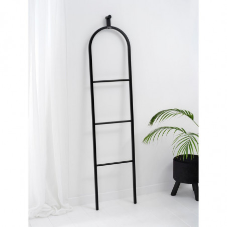 Многофункционална закачалка за дрехи Brabantia Linn 1008927, 3 рафта, Овална част за закачане на сако, Устойчива на корозия, Черен