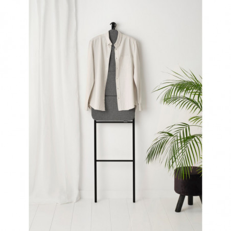 Многофункционална закачалка за дрехи Brabantia Linn 1008927, 3 рафта, Овална част за закачане на сако, Устойчива на корозия, Черен