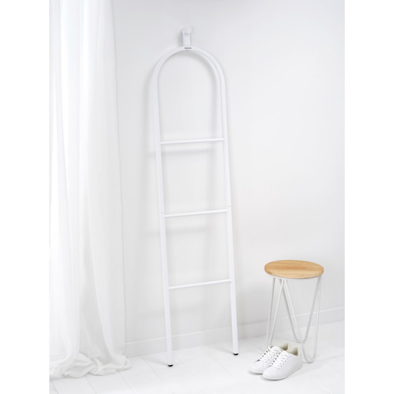 Многофункционална закачалка за дрехи Brabantia Linn 1008928, 3 рафта, Овална част за закачане на сако, Устойчива на корозия, Бял